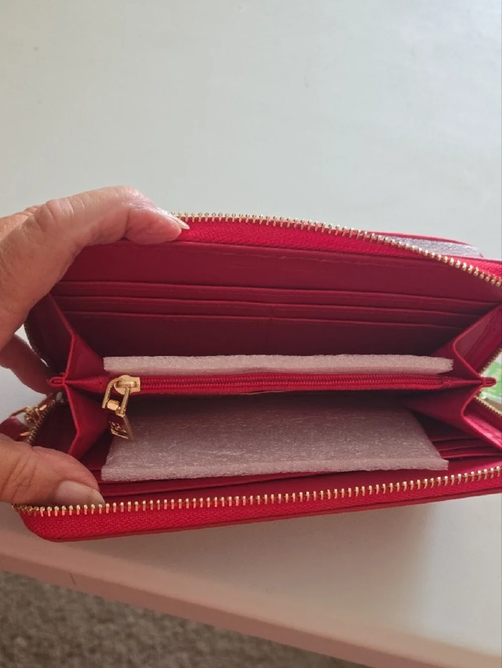 Badgley Mischka Red Studded Wristlet Clutch